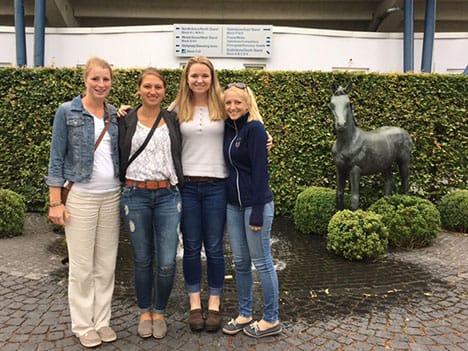 The four equestrian "winners" of the U.S. Dressage Foundation's Dream Program 2016. Emily is on the far left.