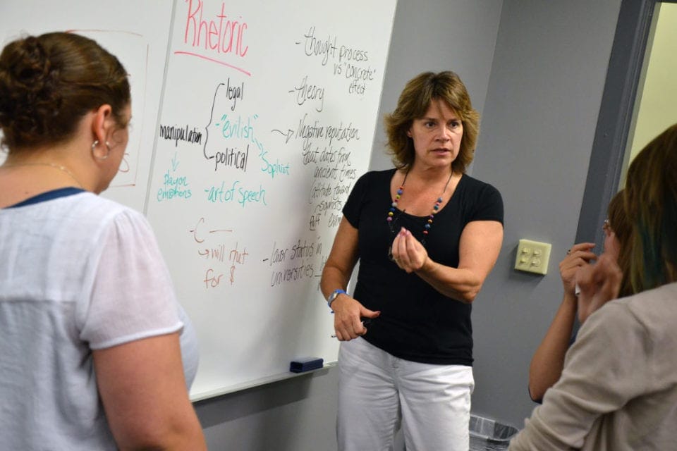 UF's Master of Arts in Rhetoric and Writing program students participate in frequent collaborative pedagogical activities.