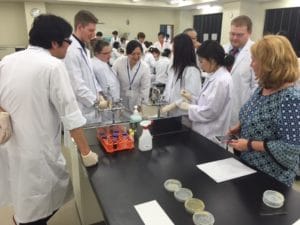 students working in a lab