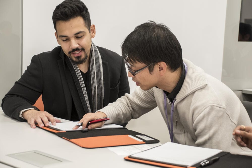 Students in deep discussion during the seminar