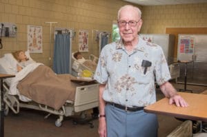 Earl DeLong in U F nursing lab