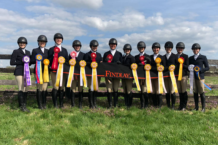 Findlay’s IHSA Hunt Seat team competed at Zone 6 finals. They qualified to send a team at Regionals and finished with 37 points, placing 3rd.