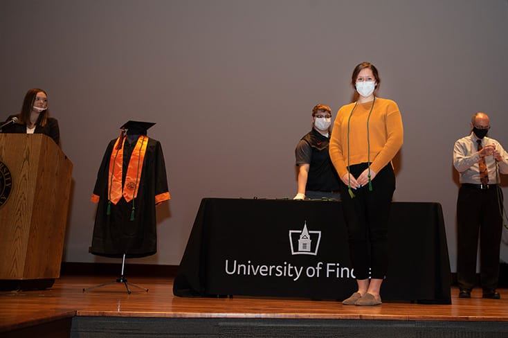 Nearly 190 University of Findlay seniors were honored by the Graduating Class Philanthropy Honor Cord Program.