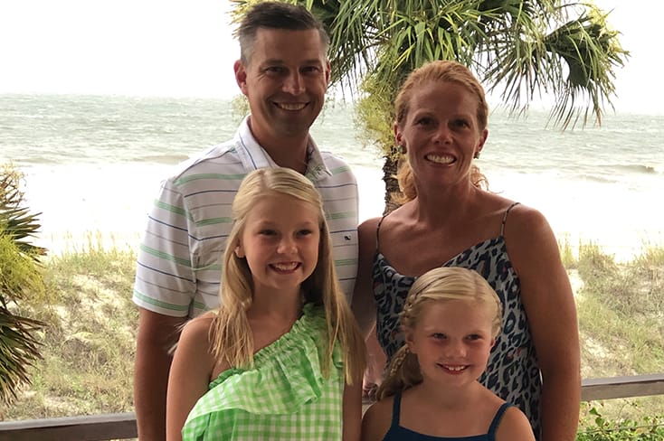 Alissa Preston '01 and family.