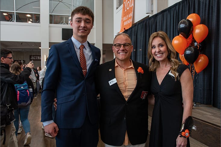 UF Freshman Kaleb Gillespie eith Billy and Brenda Watterson