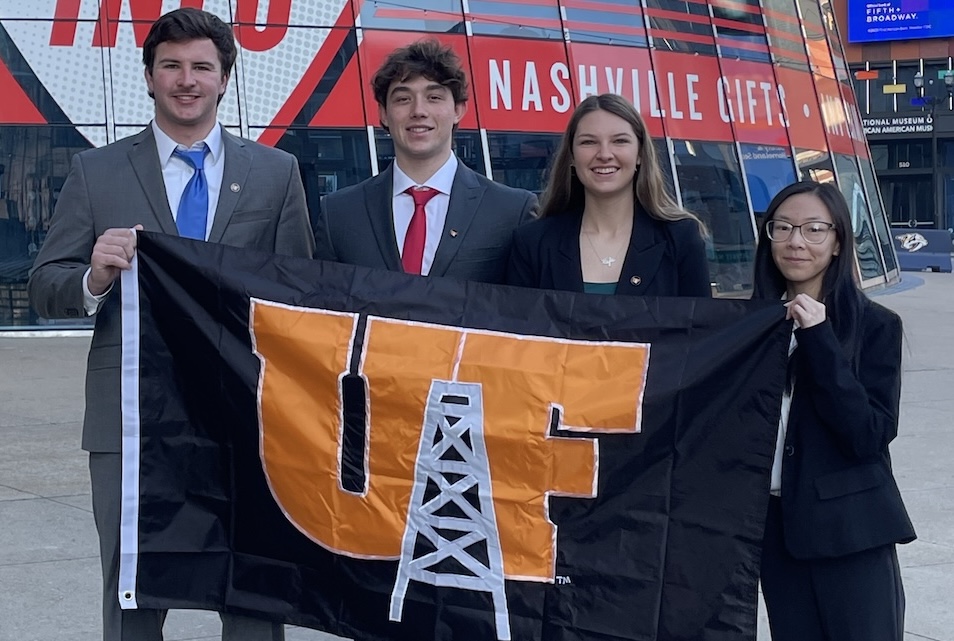Students at business conference